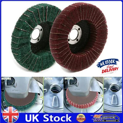 £11.99 • Buy 100mm Nylon Fiber Flap Polishing Wheel Pad Abrasive Buffing For Angle Grinder UK