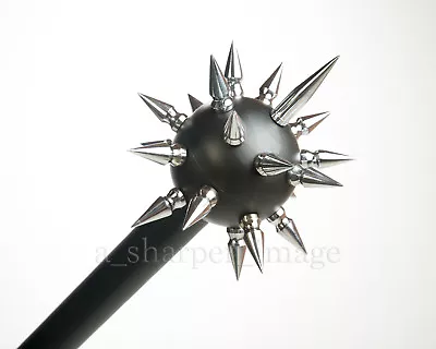 Medieval Spiked Ball Mace Black + Silver Spikes Morning Star Morgenstern 34.5  • $46.50