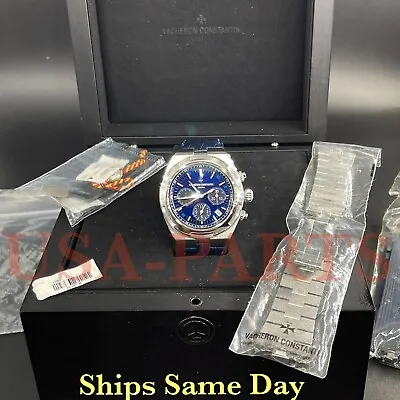 $39999 • Buy Vacheron Constantin SS Chronograph, Blue Dial 5500V 42mm With Box/papers