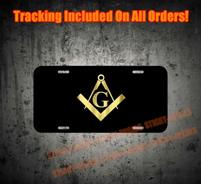 Freemason Masonic Gold Chrome Novelty Auto Car License Plate Tag  • $14.99