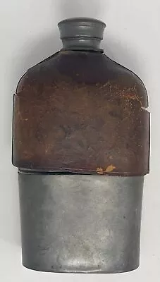 Antique 1860's Civil War Era Glass Leather Flask Surgeon Rare • $129.99