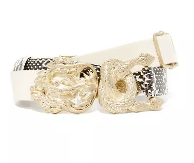 $595 Maison Margiela Gold Serpent Leather & Snakeskin Belt • $417.99