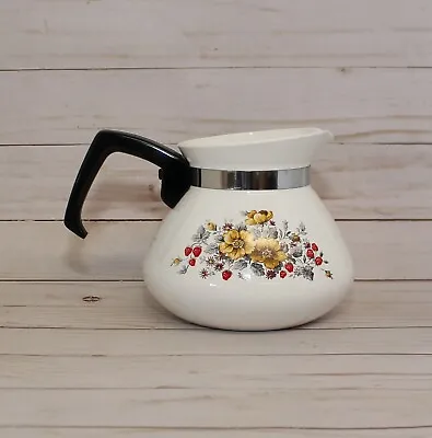 Vintage Corning Ware Garden Of Teapots 6 Cup Coffee Tea Pot No Lid Strawberries • $98.99