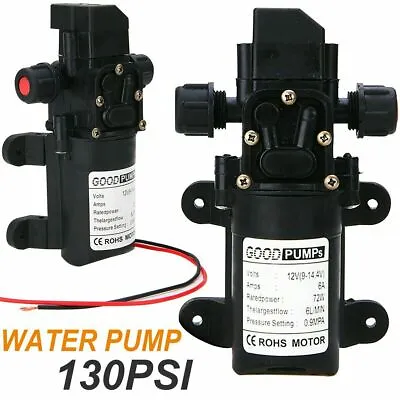 12V Water Pump 130PSI Self Priming Pump Diaphragm High Pressure Automatic Switch • $12.99