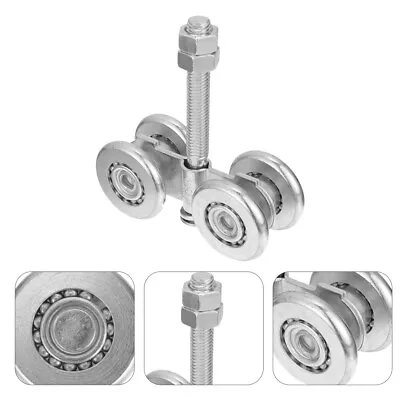  Door Pulley Steel Sliding Track Roller Garage Wheels Double Rail Hanging • £23.89