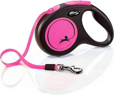 Flexi New Neon Retractable Tape Dog Lead Extending Leash Small Medium Large • £12.39