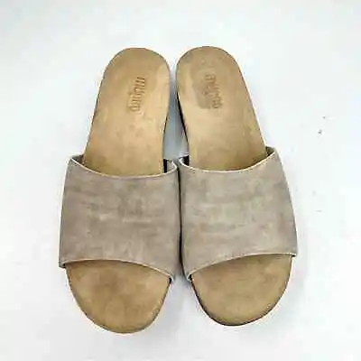 MUNRO Size 12 Beige Suede Laya Comfort Slides Minimalist Classic Neutral Sandal • $50