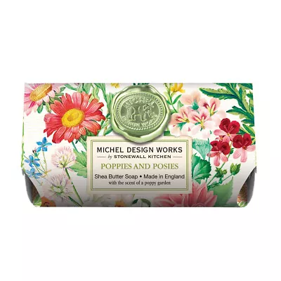 Michel Design Works Large 8.7 Oz Artisanal Bar Bath Soap Poppies & Posies • $12