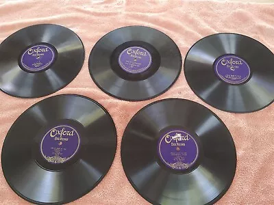 78 RPM Lot Of 5 Vintage Oxford Disc Records Single Sided EXC • $10