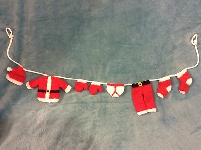 KNITTING PATTERN - Cute Father Christmas / Santa Washing Line Decoration  • £3.25