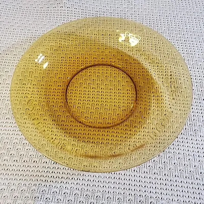 Vintage Duralex Vereco France Amber Glass Shallow Serving Bowl Dish 11  • $12