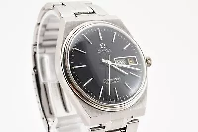 Omega Seamaster Watch Automatic 36.5mm Men's Black Dial Swiss Made Round Vintage • $1181.57