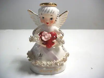 Vintage Napco S1362 February Angel Birthday Valetine Spaghetti Flower • $29.95