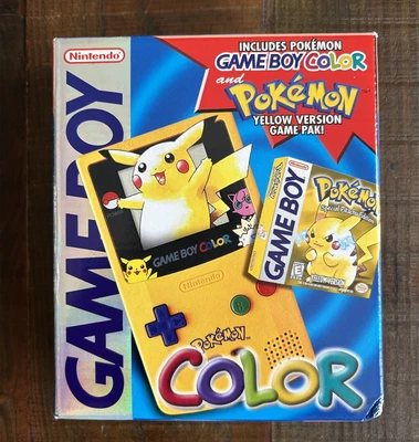 $1175 • Buy CIB Nintendo Game Boy Color Pokemon Yellow Version Pikachu Pak Factory-Sealed