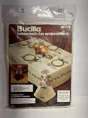 Bucilla Madeira Lace Stamped Embroidery Tablecloth Kit 48578 60 X 108 Vintage • $54.75