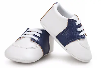 $15.99 • Buy Baby Boy Navy Blue And White Oxford Saddle Shoes | Baby Saddle Shoes | Baby Girl