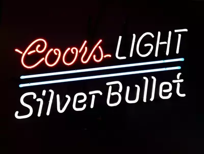 Vintage Coors Light Silver Bullet 3 Color Neon Beer Sign *WORKS NICE AUTHENTIC* • $275