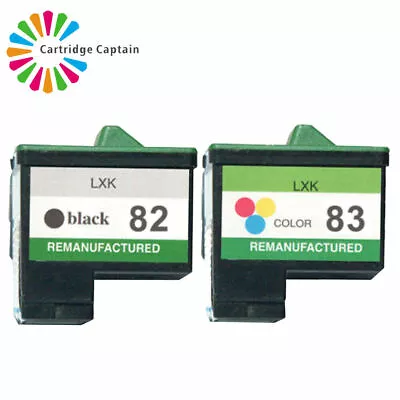 2 Ink Cartridge For Lexmark NO.82&NO.83 X5100 X5130 X5150 X6150 Pro X65 Z55 • £5.17