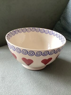 £10 • Buy Brixton Pottery Heart Cereal Bowl Spongeware Great Condition
