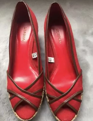 Merona Women’s Size 6 Red Espadrilles Wedge • $14.31