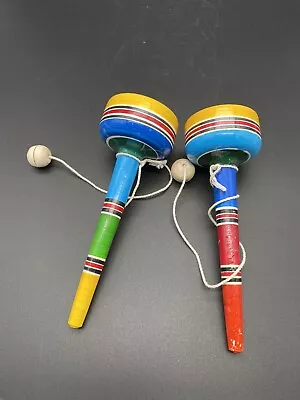 Traditional Mexican Wooden Balero De Copa Set Of 2 • $8