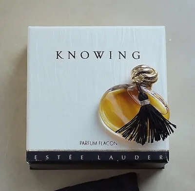 RARE Vtg KNOWING * ESTEE LAUDER Pure PARFUM FLACON 75 Ml~1/4 Oz PERFUME Tassel • $199.95