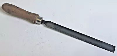 Vtg Nicholson USA Hand Smooth File 10” Long W Wood Handle 5/8  W Machinist Tool • $11.95