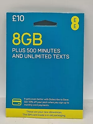 EE Preloaded 8GB Data EE Sim Card Pay As You Go Pack Broadband / Phone Use . • £4.99