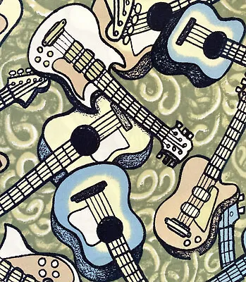 Vintage MAMBO LOUD Shirt - Guitars - Size L - Olive • $97.21