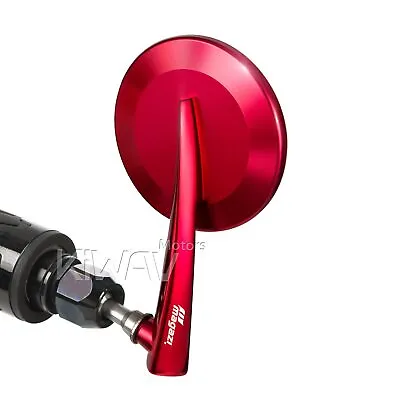 Bar End LEFT Mirror X1 2.5  Round Red For Some Aprilia W/ Threaded OEM Handlebar • $55.50