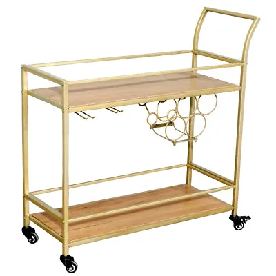 Kitchen Rolling Serving Cart On Wheels Bar Alcohol Drinks Storage Shelf Trolley • $76.50