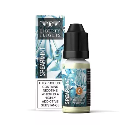 Liberty Flights E Liquid 10ml Spearmint Menthol XO Vape Juice 50PG/50VG UK Made • £3.99