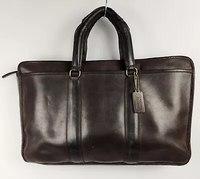 Vintage Coach Embassy Briefcase Portfolio Laptop Bag Brown Leather USA Made • $85