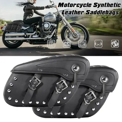 Universal Hard Bags Motorcycle Saddlebags Luggage Bag For Yamaha Suzuki Harley • $119.38