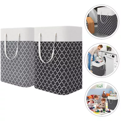 2pcs Dorm Multipurpose Folding Laundry Basket Bathroom Hamper • £14.55