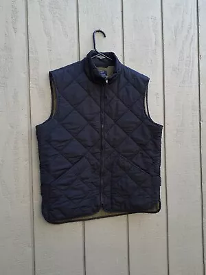 J Crew Puffer Vest Men's Medium Black Diamond Quilted Full Zip Outerwear Layer M • $24.99