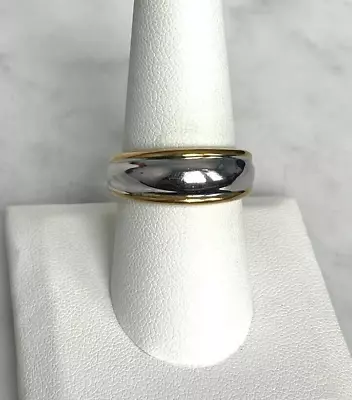 Italian Mens Bi-colored 925 Sterling Silver  Band Ring Size 9 • $30