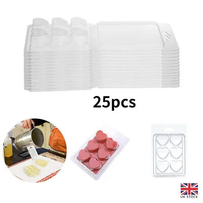 £9.30 • Buy 25 Pack Plastic Wax Melt Clamshells Moulds Molds Containers Box For Candle DIY