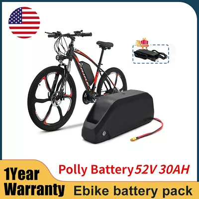 Electric Bicycle Polly 52V 30AH Samsung Cell E-bike Battery For 250-1500W Motor  • $425.99