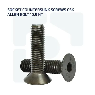 £1.75 • Buy Socket Countersunk Screws 10.9 Ht Csk Hex Allen Key Bolts M2 M2.5 M3 M4 M5 M6