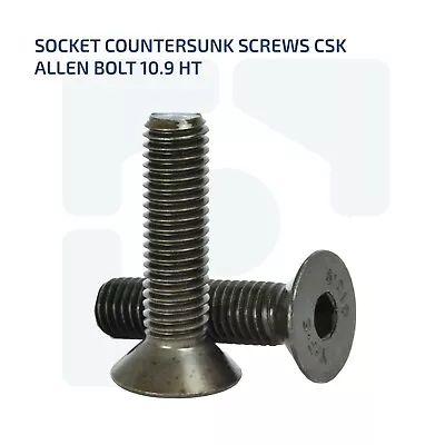 £1.75 • Buy Socket Countersunk Screws 10.9 Ht Csk Hex Allen Key Bolts M2 M2.5 M3 M4 M5 M6