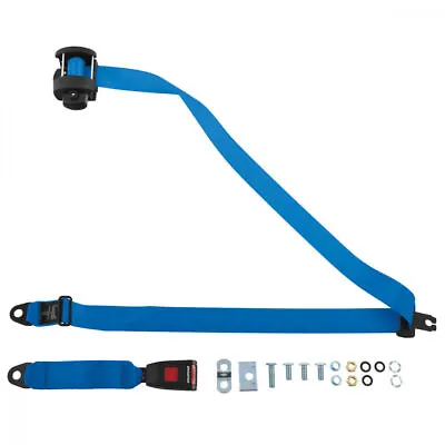 Rear Automatic Seat Belt For Volvo 340 Series Hatchback 1976-1991 Blue • $98.24