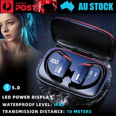 $28.88 • Buy Wireless Bluetooth Earphones Headphones Sport Gym Earbuds With Mic Sweatproof
