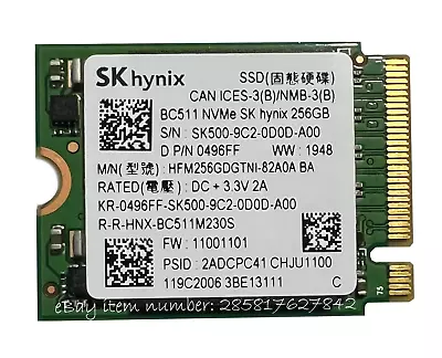 SK Hynix BC511 256GB NVMe -  2230 SSD - FREE DELIVERY • £11.49