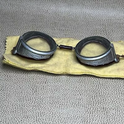 OLD Vintage Willson Motorcycle  Safety Railroad Goggles Aviation USA STEAMPUNK • $39