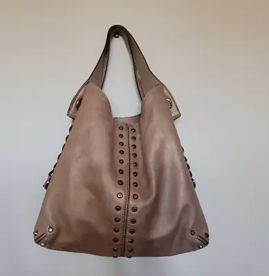 Michael Kors Uptown Astor Bronze Leather Studded Hobo Bag Or Purse Convertible • $49.99