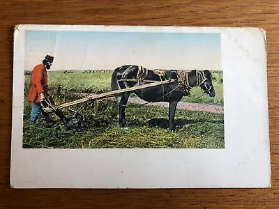 £1.95 • Buy Vintage Postcard Russia 🇷🇺 Man Working Horse And Plough