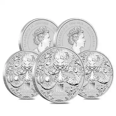 Lot Of 5 - 2024 1 Oz Silver Lunar Dragon BU Australian Perth Mint • $174.14