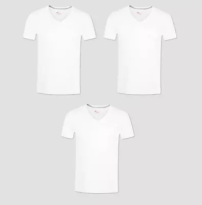 $18.80 • Buy Hanes Men's 3-Pack White Tagless Comfort Slim Fit V-Neck T-Shirt Size Small