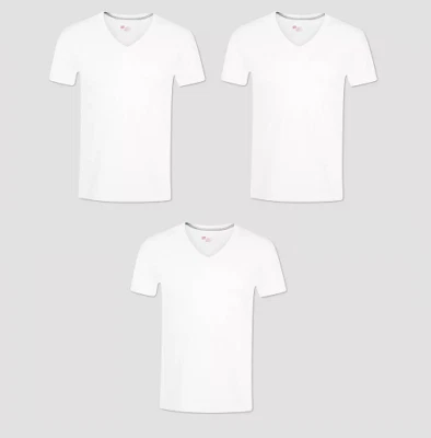 $18.80 • Buy Hanes Men's 3-Pack White Tagless Comfort Slim Fit V-Neck T-Shirt Size Small